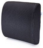 Premium Lumbar Support Pillow by MemorySoft - Memory Foam Lower Back Support Cushion for your Home Office Chair and Car - NEW Ergonomic Memory Foam Design with Cool Mesh Fabric Black