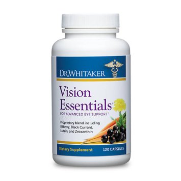 Dr Whitakers Vision Essentials Supplement Includes Lutein and Black Currant Plus 16 Powerful Nutrients for Total Eye Health 120 Capsules 30-Day Supply