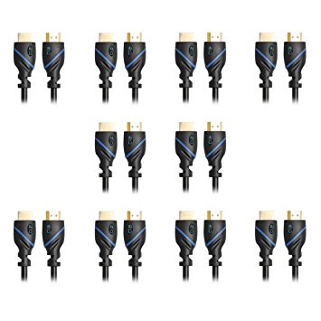 C&E HDMI Cable (1080p 4K 3D High Speed with Ethernet ARC), 3 Feet - Latest Version, 10-Pack