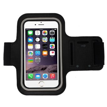 Cell Phone Armband: Running Jogging Sports Fitness Excercise Workout Cellphone Holder Case for iPhone 6, 6 Plus  , 5, 5S, 5C, 4, 4S, 3G, 3GS / Samsung Galaxy S6, S5, S4, S4 Active, S4 Mini, S3, S3 Mini, S2, Note 1, 2, 3, 4 / iPod Touch 3, 4, 5 / HTC ONE X, ONE S Z520E, Windows Phone 8 (AT&T, T-Mobile, Verizon) / Motorola DROID RAZR / LG G2 / G3, Nexus 4 / Nexus 6, P760 / Nokia Lumia 920, 820 / Sony Z1 Z2 Z3, - IPX8 Certified, BLACK