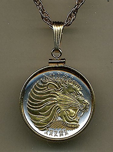 Gorgeous 2-Toned "Gold on Silver" Ethiopia  "Lion",  Coin Necklaces