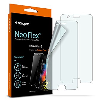 Spigen OnePlus 5 Screen Protector NeoFlex / 2 Pack / Case Friendly / Wet Application for OnePlus 5