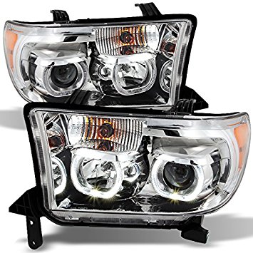 Toyota Tundra Pickup Chrome Clear *Exclusive* Halo Projector Ultra Bright SMD DRL LED Headlights