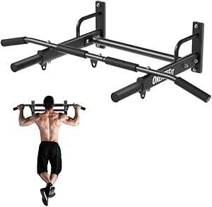 ONETWOFIT Wall Mounted Pull Up Bar, 400 LBS Heavy Duty Chin Up bar Multifunctional Strength Training Wall Mount Pull up Bar Upper Body Workout For Indoor Home Gym Exercise Equipment