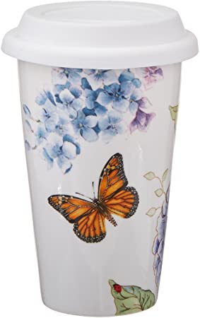 Lenox Butterfly Meadow Blue Thermal Mug, White