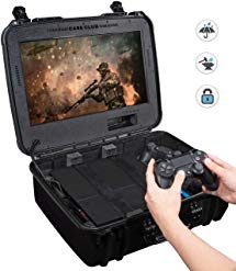 Case Club Waterproof Playstation 4 Portable Gaming Station with Built-in Monitor & Storage for PS4 Controllers & Games