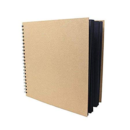Artway Enviro (Recycled) Large Square Black Paper Sketchbook (270gsm / 165lb) with Natural Hardboard Covers (11.2in Square)