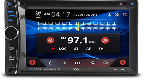 XOVISION XOD1752BT 6.2-Inch in-Dash Double-Din DVD Receiver with Bluetooth
