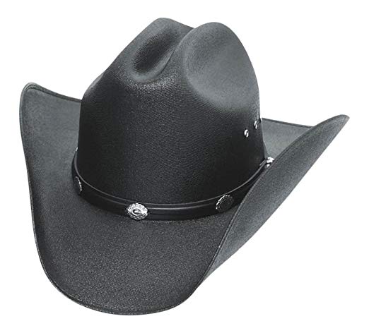 Western Express Classic Cattleman Straw Cowboy Hat with Silver Conchos