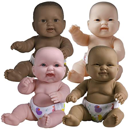 JC Toys 14" Lots to Love Babies with Different Skin Tones - Set of 4