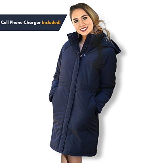 Women's Stylish Heated Jacket with 12 Hour Battery Pack Included (Medium)