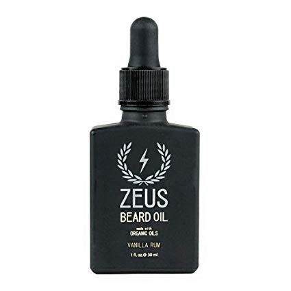 ZEUS Beard Oil made with Organic Oils - Natural Oil for Men in Gift Tin - Vanilla Rum