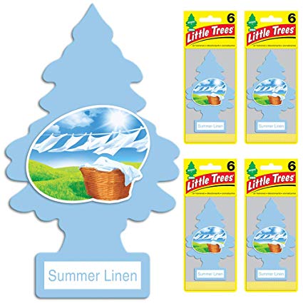 Little Trees auto air freshener, Summer Linen, 6-Packs (4 Count)
