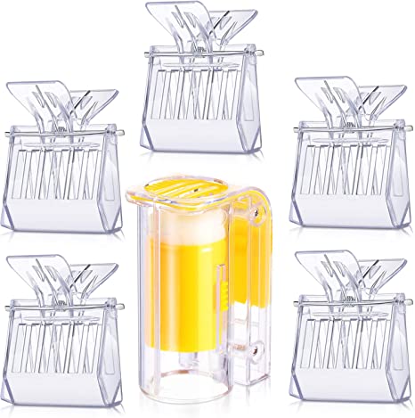 Outus 5 Pieces Plastic Bee Queen Clips Transparent Bee Cages with Queen Bee Marking Bottle for Beekeepers Mark Tool