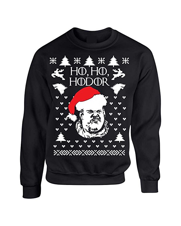 Allntrends Adult Crewneck Sweatshirt Ho Ho Hodor Ugly Christmas Sweater