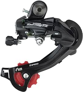 RD-TZ500 Tourney Rear Derailleur, Bracket Included, Red, 6 Speed