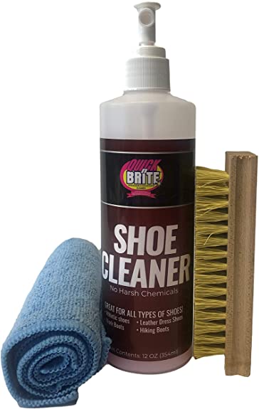 Quick N Brite 12 oz Shoe Cleaner Kit for Sneakers, Boots, and Dress Shoes