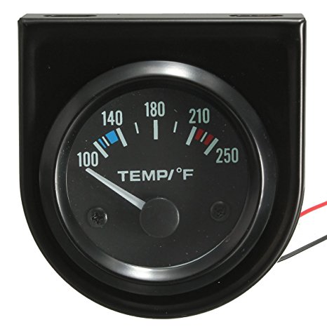 MATCC 2 Inch 52mm 100-250 Degree F Car Auto Water Temperature Gauge Backlight 12V