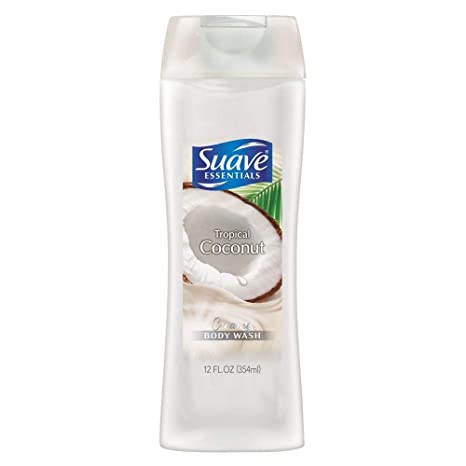 Suave Essentials Tropical Coconut, Creamy Body Wash 12 oz (Pack of 5)