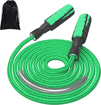 FITMYFAVO Jump Rope Cotton Adjustable Skipping Weighted jumprope for Women，Adult and Children Athletic Fitness Exercise Jumping Rope