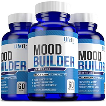 Mood Builder - Premium Mood Support Supplement | Superior Efficiency Natural Stress Relief | Vegan Dietary Herbal Calming Capsules for Men & Women | Boosts Relaxation & Overall Well being