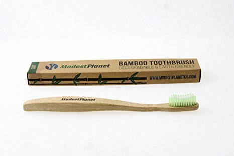 Natural Bamboo Toothbrushes by ModestPlanet™ | Individual | BPA-Free| Soft Bristles| Sustainable Material| Ergonomic & Easy Grip Design| Natural Alternative to Plastic