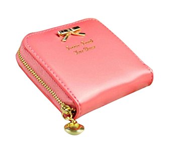 Leegoal Fashion Women Zipper Pu Leather Wallet Purse Card Holders Mini Handbag