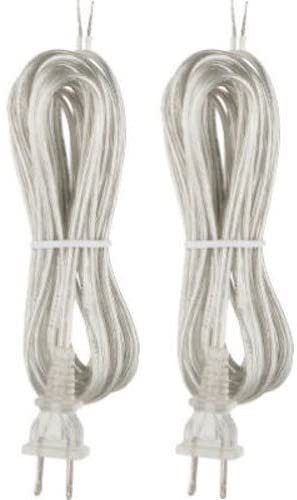 Westinghouse 7009800 Pack of 2 SPT-2 Cord Sets 8-Feet; Silver