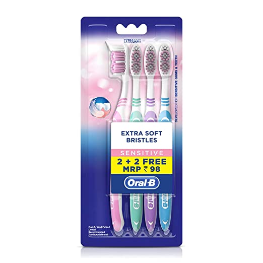 Oral-B Soft Sensitive Whitening Toothbrush - 4 Pieces (Buy 2 get 2 Free)