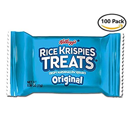 Kellogg’s Rice Krispies Treats Bars, Crispy Marshmallow Squares (Pack of 100, 0.39 oz Bars)