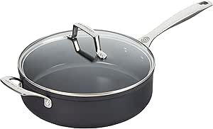 Le Creuset Essential Non-stick Ceramic Sauté Pan with Glass Lid, 4 ¼ qt.