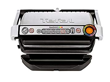 Tefal GC713D40 Stainless Steel OptiGrill Plus Health Grill with Automatic Thickness and Temperature Measurement, 2000 W, Silver,