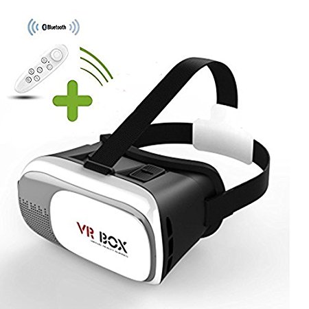 3D VR Headset With Controller, Uniwit® Virtual Reality Box / Case Movie Game Glasses For 4.7 ~ 6 inch IOS Android Smartphone iPhone Samsung And So On With Game Contoller