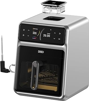 Dreo ChefMaker Combi Fryer, Cook like a pro with just the press of a button, Smart Air Fryer Cooker with Cook probe, Water Atomizer, 3 professional cooking modes, 5.7L