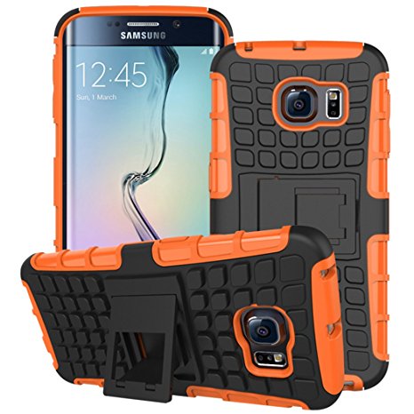 Samsung Galaxy S6 Edge Case Stylish Heavy Duty Shock Proof Armour Dual Protection Case Cover with Built-in Kickstand / Galaxy S6 Edge Case