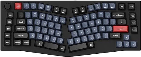 Keychron Q10 Alice 75% Layout Gasket Hot Swappable Custom Mechanical Keyboard, QMK Programmable, Knob with RGB Backlit Type-C Wired Aluminum Ergonomic for Mac Windows, Gateron G Pro Red Switch