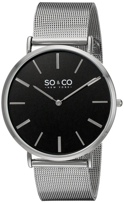SO&CO New York Men's 5102.1 Madison Quartz Stainless Steel Mesh Bracelet Watch