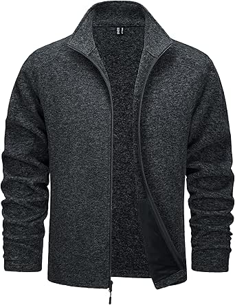 TACVASEN Men's Fleece Jackets Full Zip Lightweight Jacket Casual Soft Warm Coats with Pockets