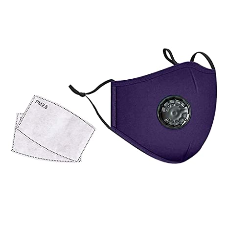 MIUCAT Face Bandanas with Breathing Valve and Activated Carbon Filter Replaceable Health Protection for Adults