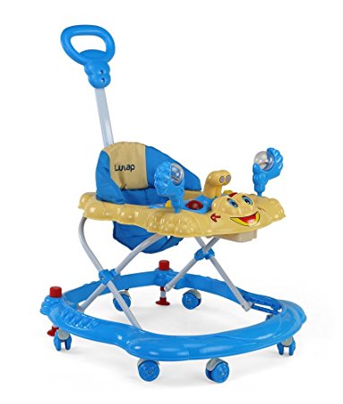 LuvLap Sunshine Baby Walker with Adjustable Height & Stopper - Blue