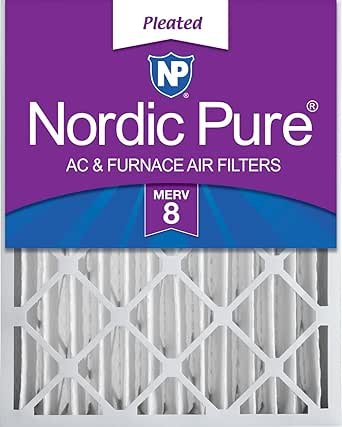 Nordic Pure 12x24x4 (11_1/2 x 23_3/8 x 3_5/8) Pleated MERV 8 Air Filter 1 Pack