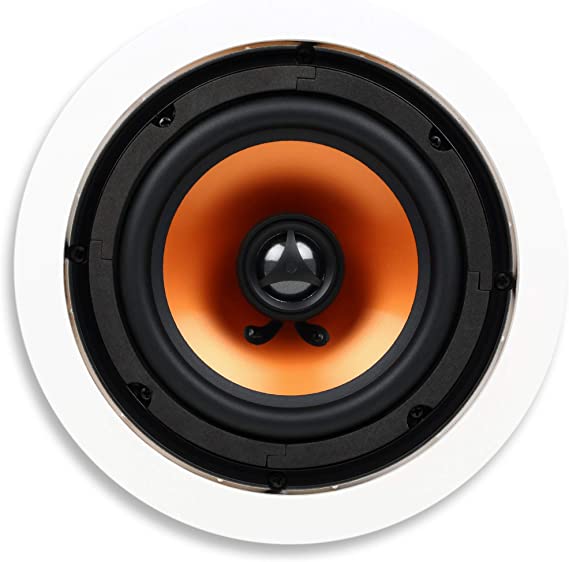 Micca M-6C 6.5-Inch 2-Way In-Ceiling In-Wall Speaker with Pivoting 1-Inch Silk Dome Tweeter, White