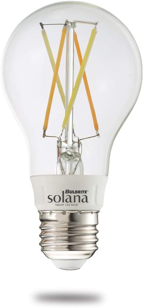 Bulbrite Solana A19 WiFi Connected Edison Filament LED Smart Light Bulb, Clear