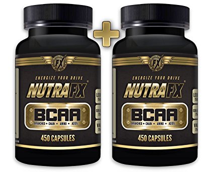 Nutrafx BCAA Capsules - Best in Post Workout Bodybuilding Supplements - Double Strength 3000 mg - 225 Servings - Essential Amino Acids BCAA - Branched Chain Amino Acids