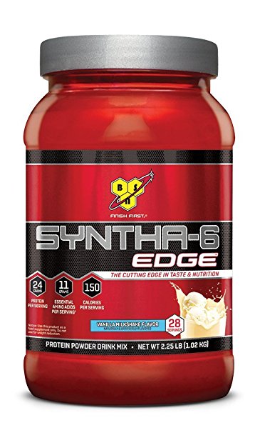 BSN SYNTHA-6 EDGE Protein Powder, Whey Protein, Hydrolyzed Whey, Micellar Casein, Milk Protein Isolate, Flavor: Vanilla Milkshake, 28 Servings