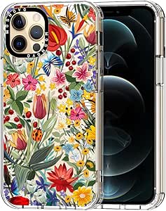 MOSNOVO Case for iPhone 12 Pro Max, [Buffertech 6.6ft Military-Grade Drop Protection] [Anti Peel Off Tech] Clear TPU Bumper Phone Case Cover Design - in The Garden