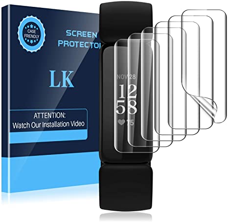 LK 6 Pack Screen Protector Compatible with Fitbit Inspire 2,Max Coverage, Self-Healing, Bubble Free, HD Transparent Flexible TPU Film