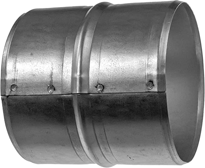 4'' Inch Galvanised Steel - Metal Duct Connector, Straight Pipe Coupler