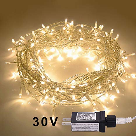 JMEXSUSS 30V 8 Modes 200LED 82ft Indoor String Light Christmas Lights Fairy String Lights for Homes, Christmas tree, Wedding Party, Bedroom, Indoor Wall Decoration (200LED, Warm White)
