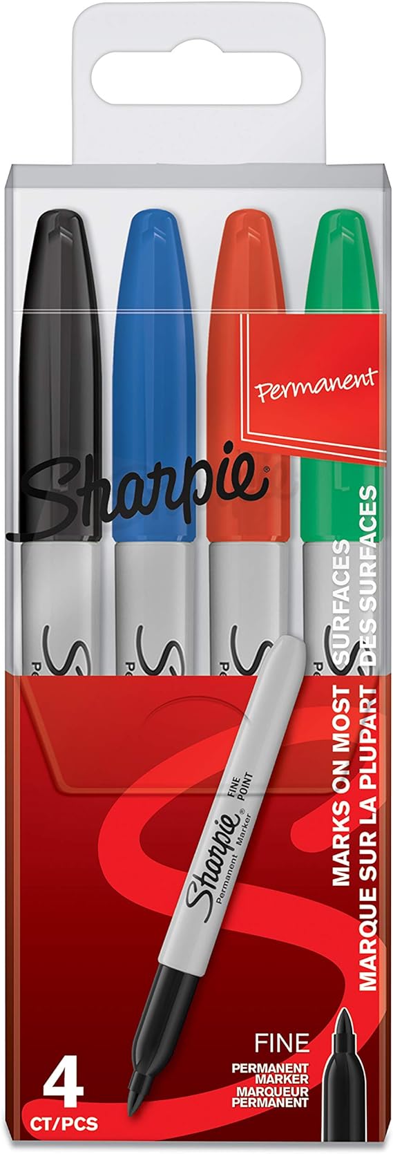 Sharpie Permanent Marker | Marker Stifte mit feiner Spitze | gemischte Farben | 4 Stück